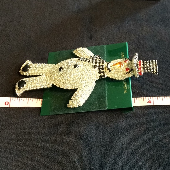 Vintage NWOT Large Christmas Snowman Brooch - Picture 2 of 5